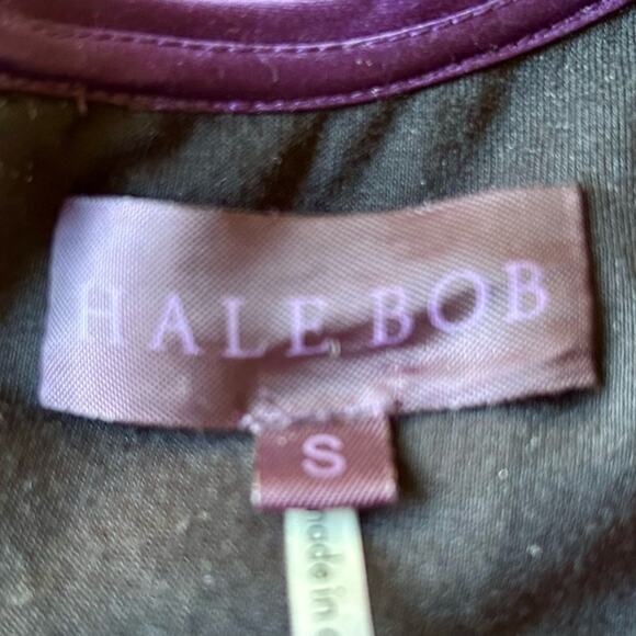 HALE BOB Odile Medallion Silk/Rayon Velvet Burnout Beaded Dress Women Sz S Black - Picture 9 of 12